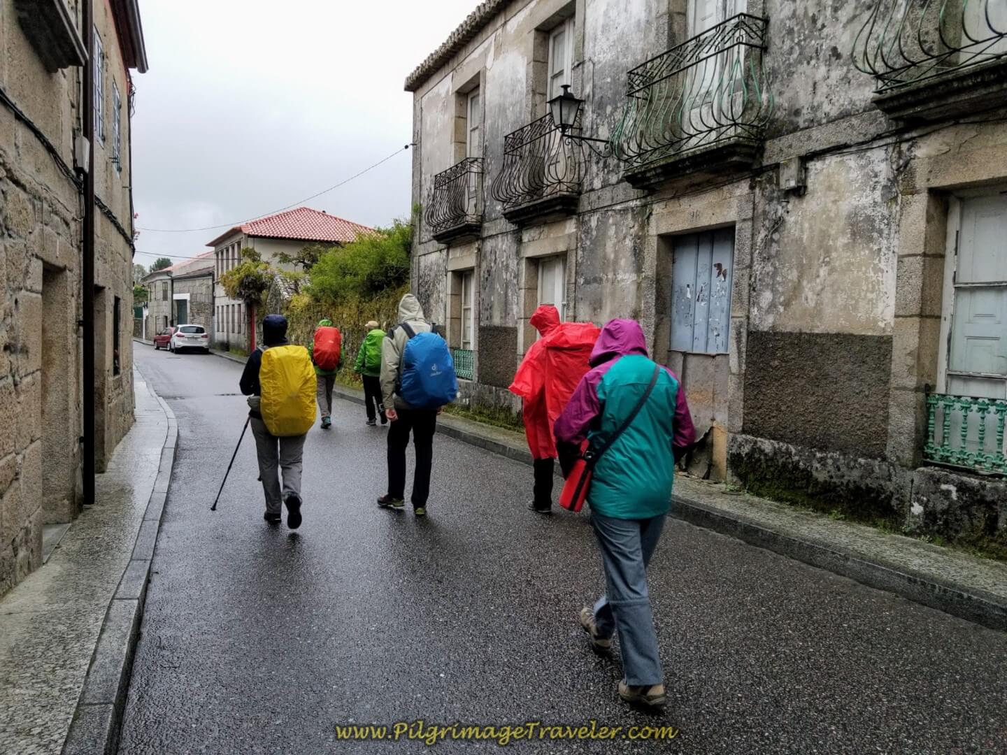 Right Turn on the Rúa San Bartolomeu in Tui  on day twenty on the central route of the Portuguese Camino