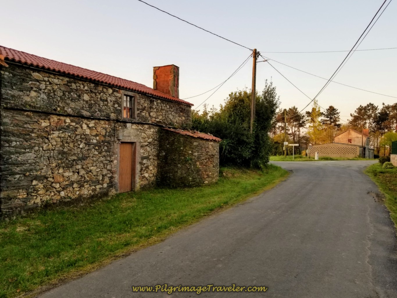 Lovely Old Stone Building Entering O Seixo on day seven of the Camino Inglés