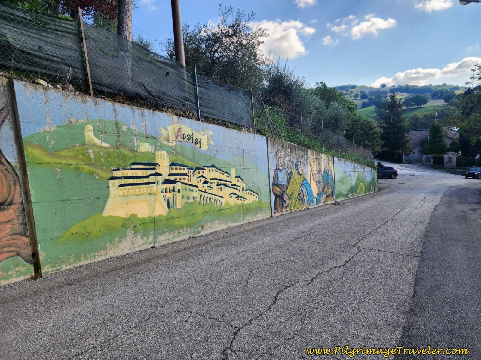 Wall Murals Along the Via Osteria, day ten, Way of St. Francis, Valfabbrica to Assisi