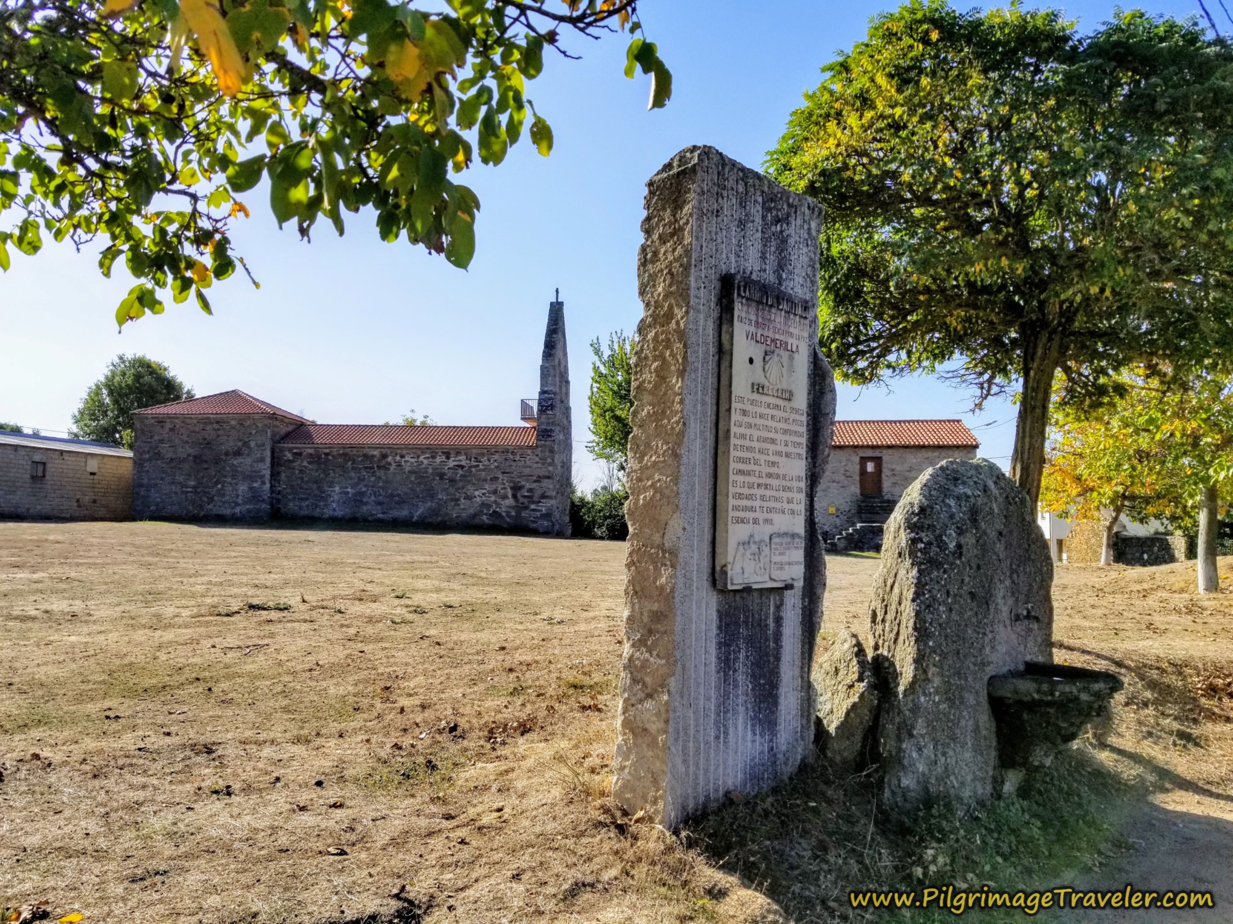 Valdemerilla Placard and Fountain by the Iglesia San Lorenzo