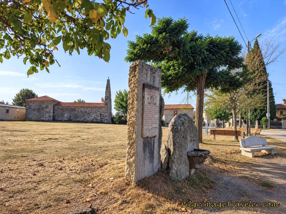 Valdemerilla Placard and Fountain by the Iglesia San Lorenzo
