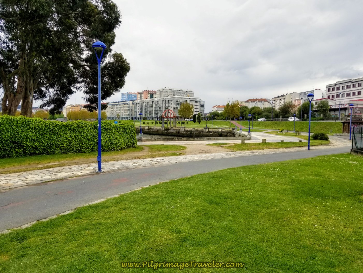The Lovely Walk Along the River on the Paseo da Ria do Burgo on day one of the La Coruña Arm of the Camino Inglés