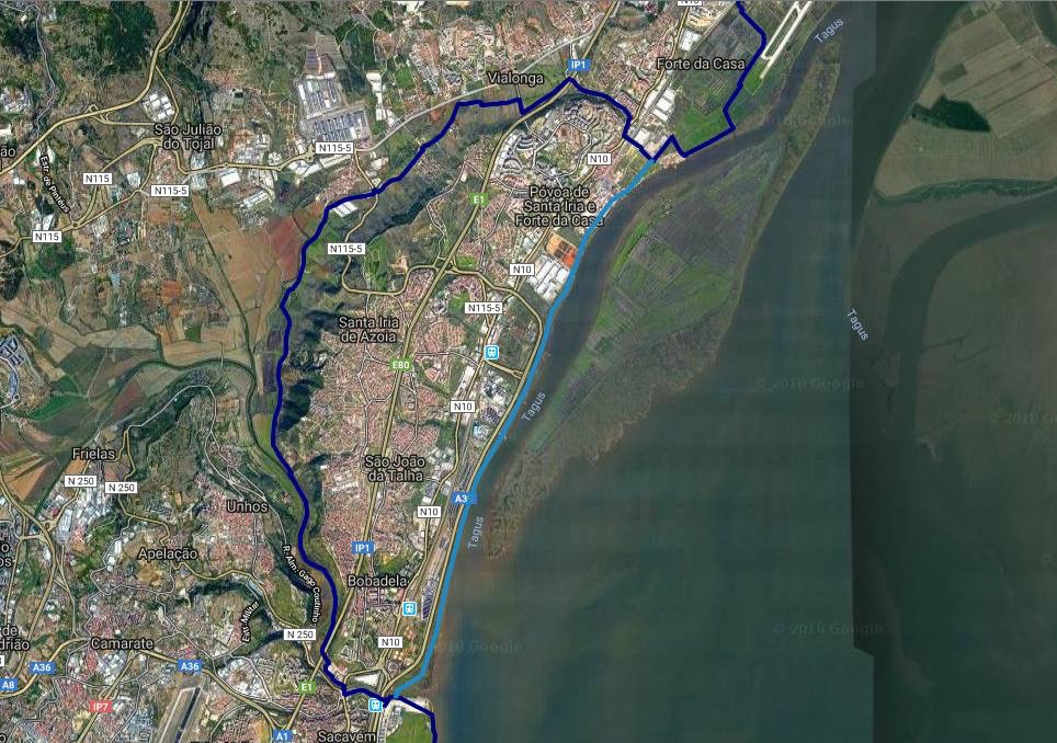 Sacavem to Alverca do Ribatejo New Route