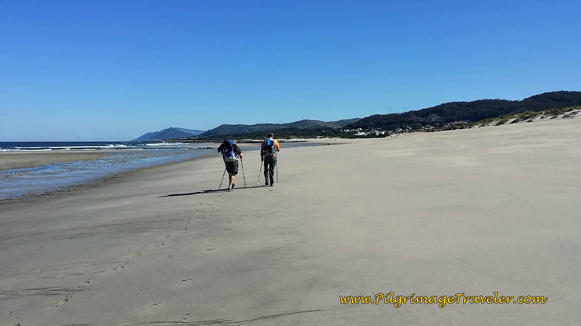 Long, Flat, Lovely Packed Sand to Walk Upon on day eighteen of the Portuguese Way on the Senda Litoral