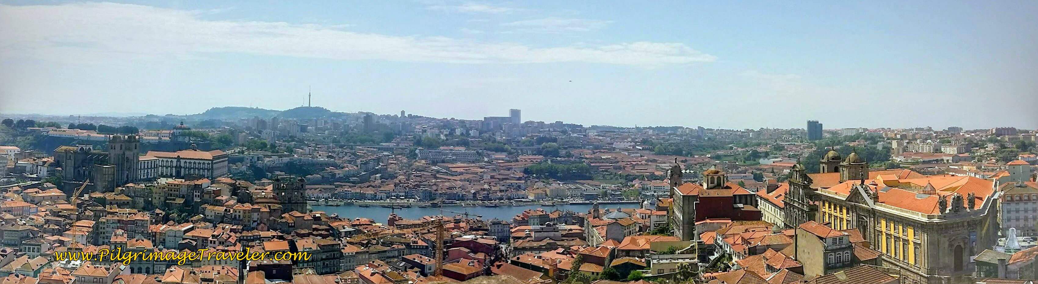 Panoramic View to the South from the Clérigos Tower in Porto, Portugal