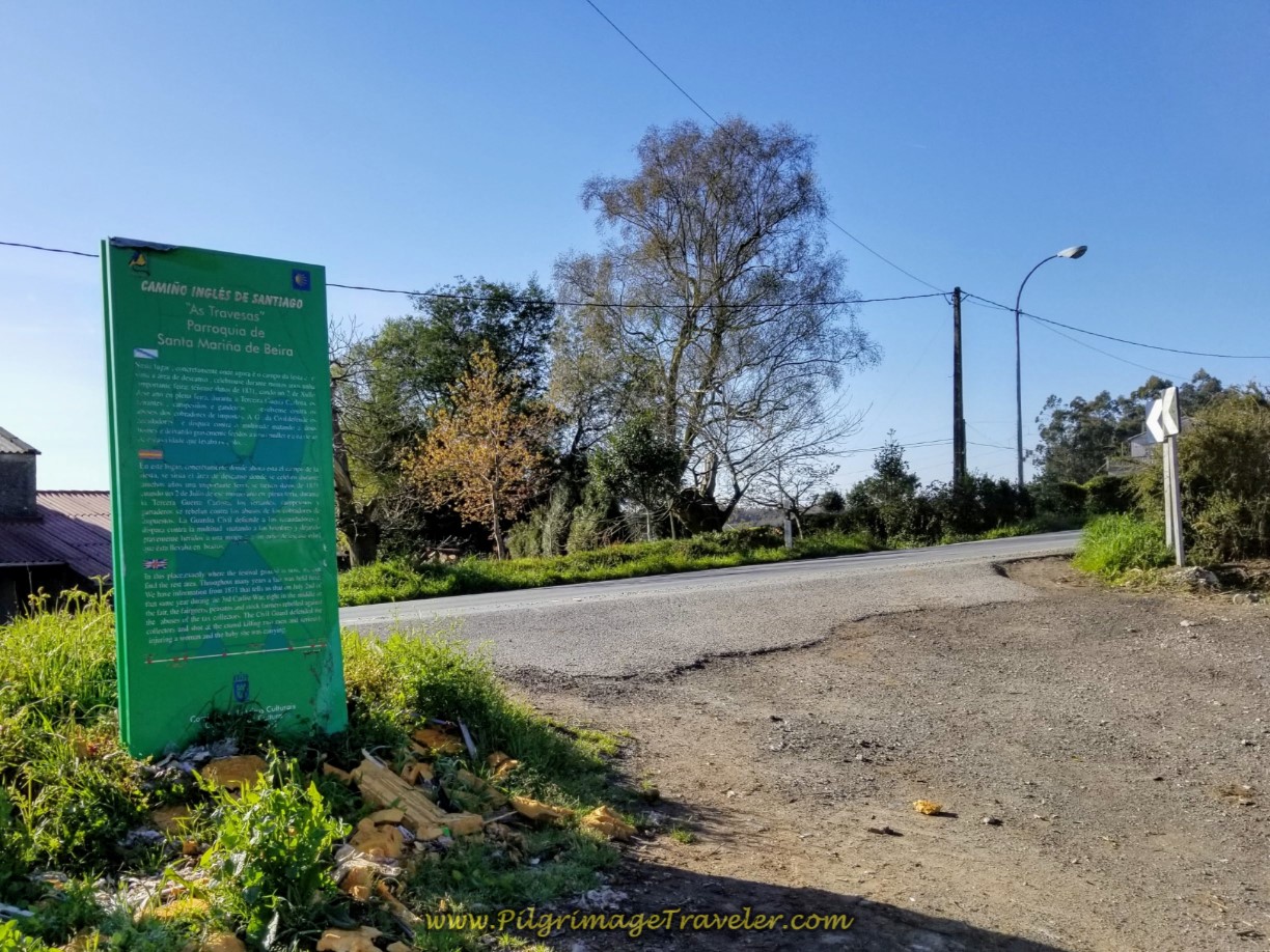 Cross the AC-542 Here on day two of the La Coruña Arm of the Camino Inglés