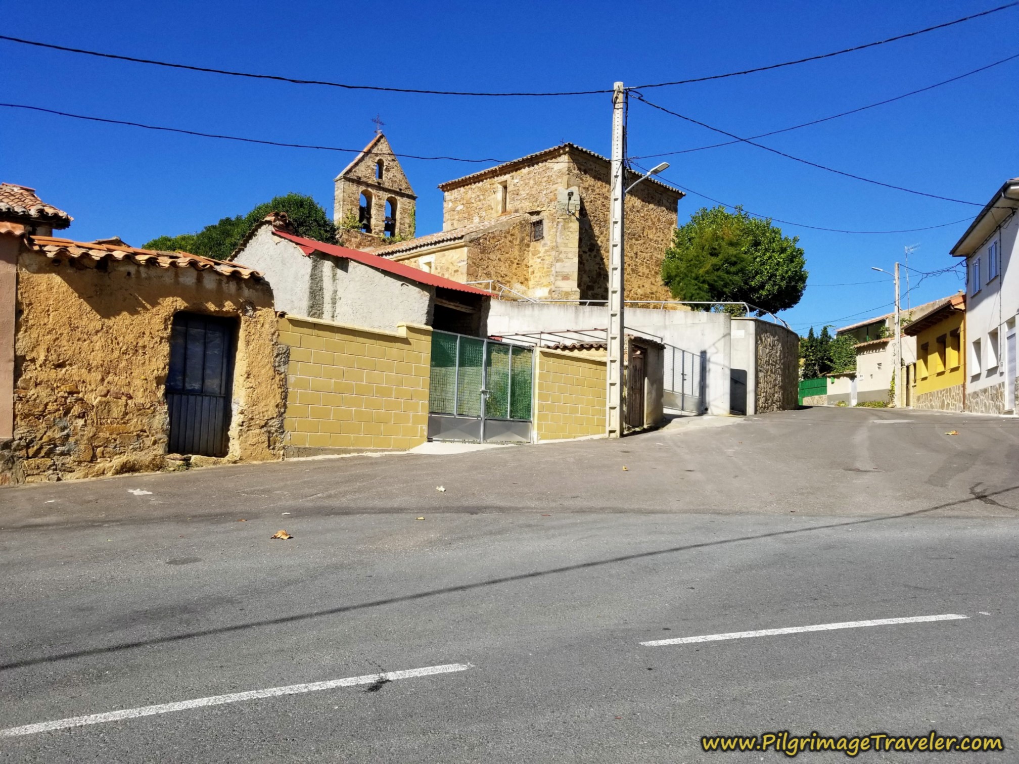 Uphill Toward Church on the Camino Sanabrés from Tábara to Santa Marta de Tera Uphill Toward Church on the Camino Sanabrés from Tábara to Santa Marta de Tera