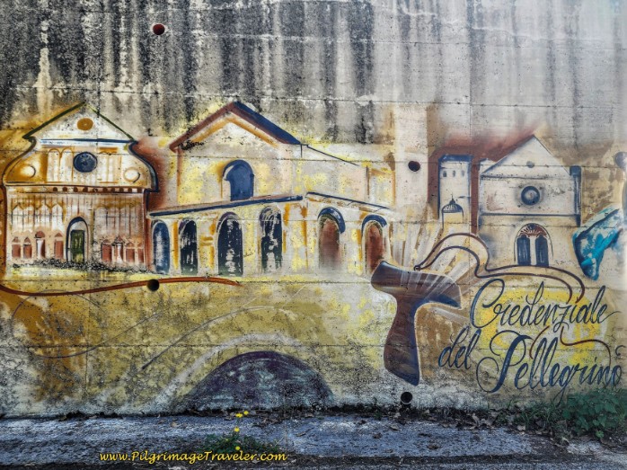 Way of St. Francis: Day Nineteen, Rieti to Poggio San Lorenzo - Way of St. Francis Mural, Entering Poggio San Lorenzo