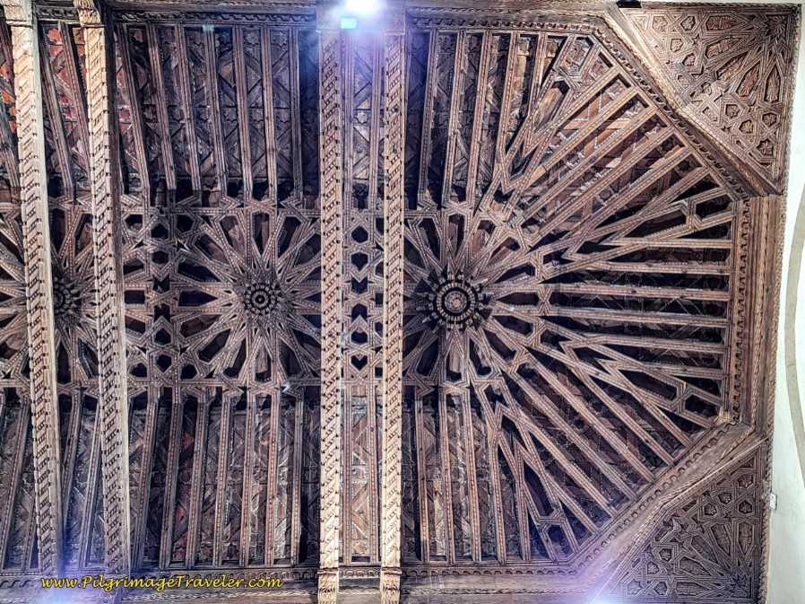 Close-up of Wood Carved Ceiling, San Juan Bautista Interior, Narros del Castillo
