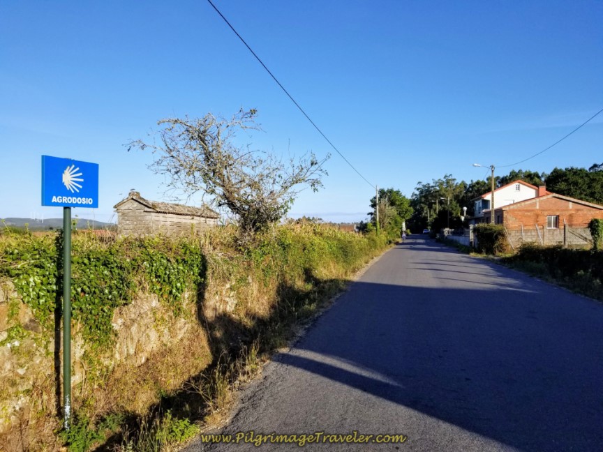 Country Road to Agrodosío on day three of the Camino Finisterre to Muxía