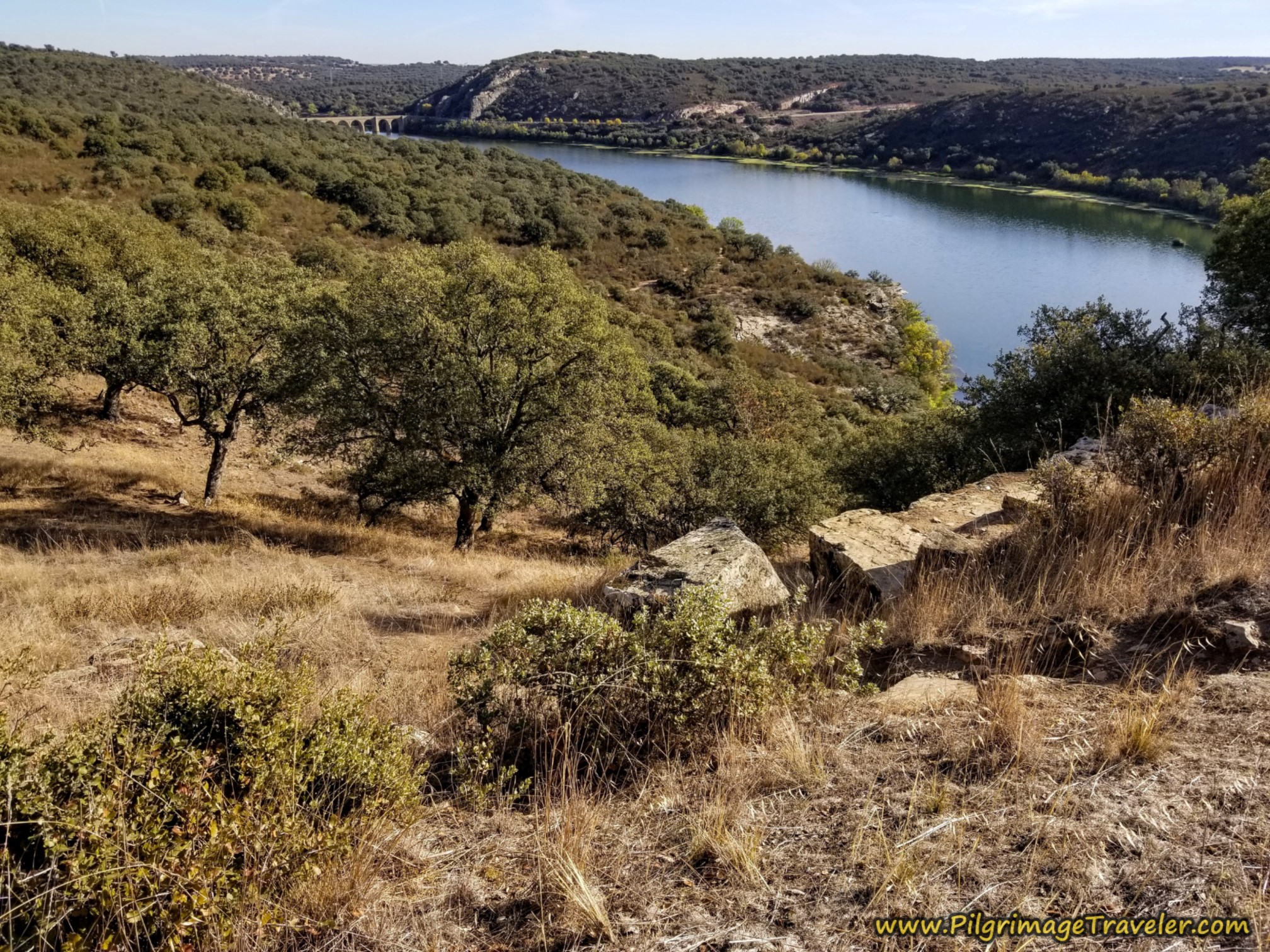 A Look Back at the Climb from Esla River on the Camino Sanabrés from Granja de Moreruela to Tábara