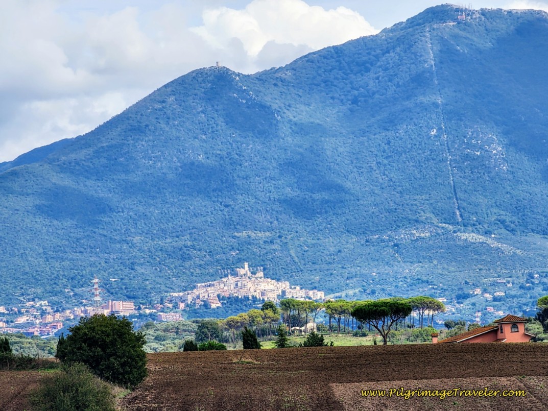 Way of St. Francis: Day Twenty-One, Ponticelli to Monterotondo - Palombara Sabina Fortifications in the Distance