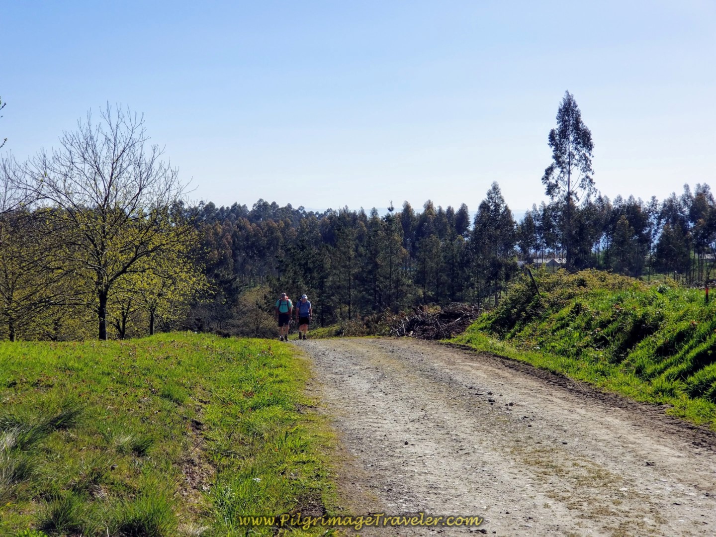 Rich and Rob Nearing the Top on day six of the Camino Inglés