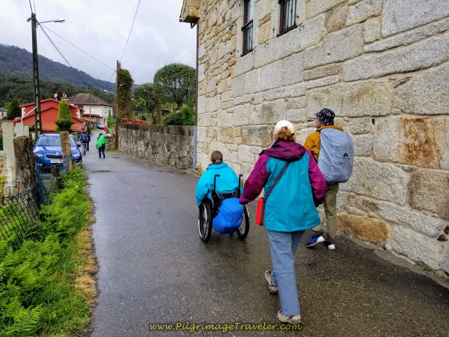 Walking Through Ribadelouro on day twenty on the central route of the Portuguese Camino