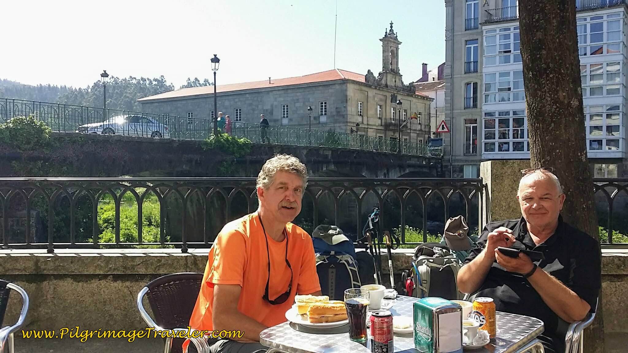 Rich and Steve at the Cafetería Termas on day twenty-three, Camino Portugués Rich and Steve at the Cafetería Termas on day twenty-three, Camino Portugués