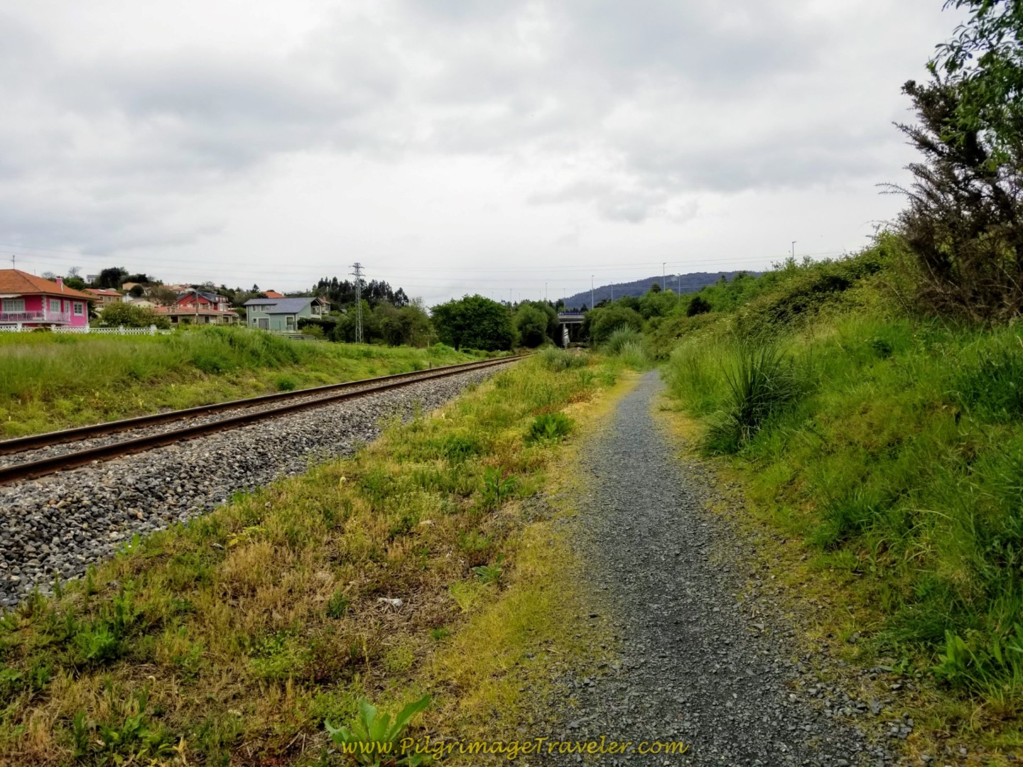 The Path Parallels the Railway on day one of the Camino Inglés