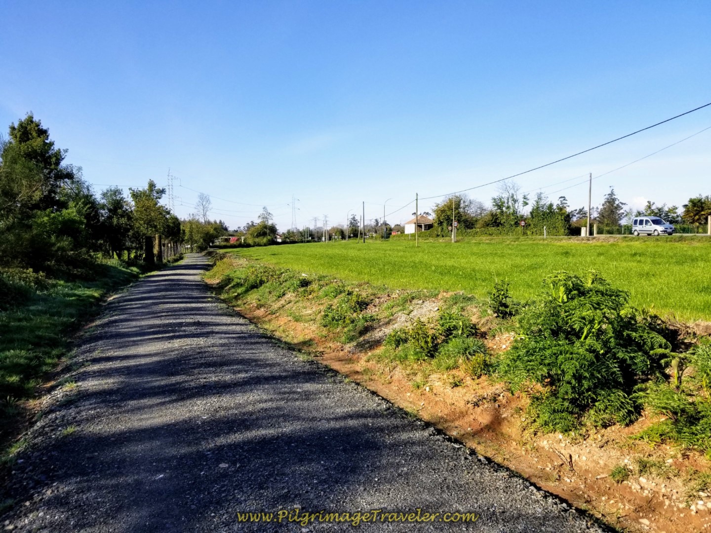 The AC-542 Runs Parallel on the Right on day two of the La Coruña Arm of the Camino Inglés