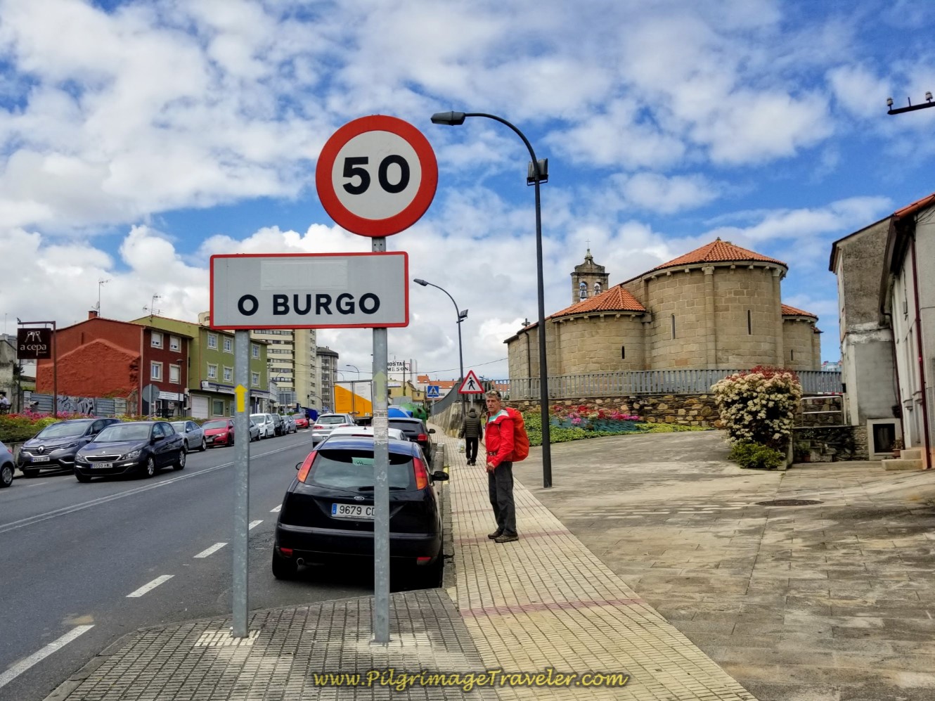 Walk Up the Hill to the Igrexa de Santiago do Burgo on day one of the La Coruña Arm of the Camino Inglés