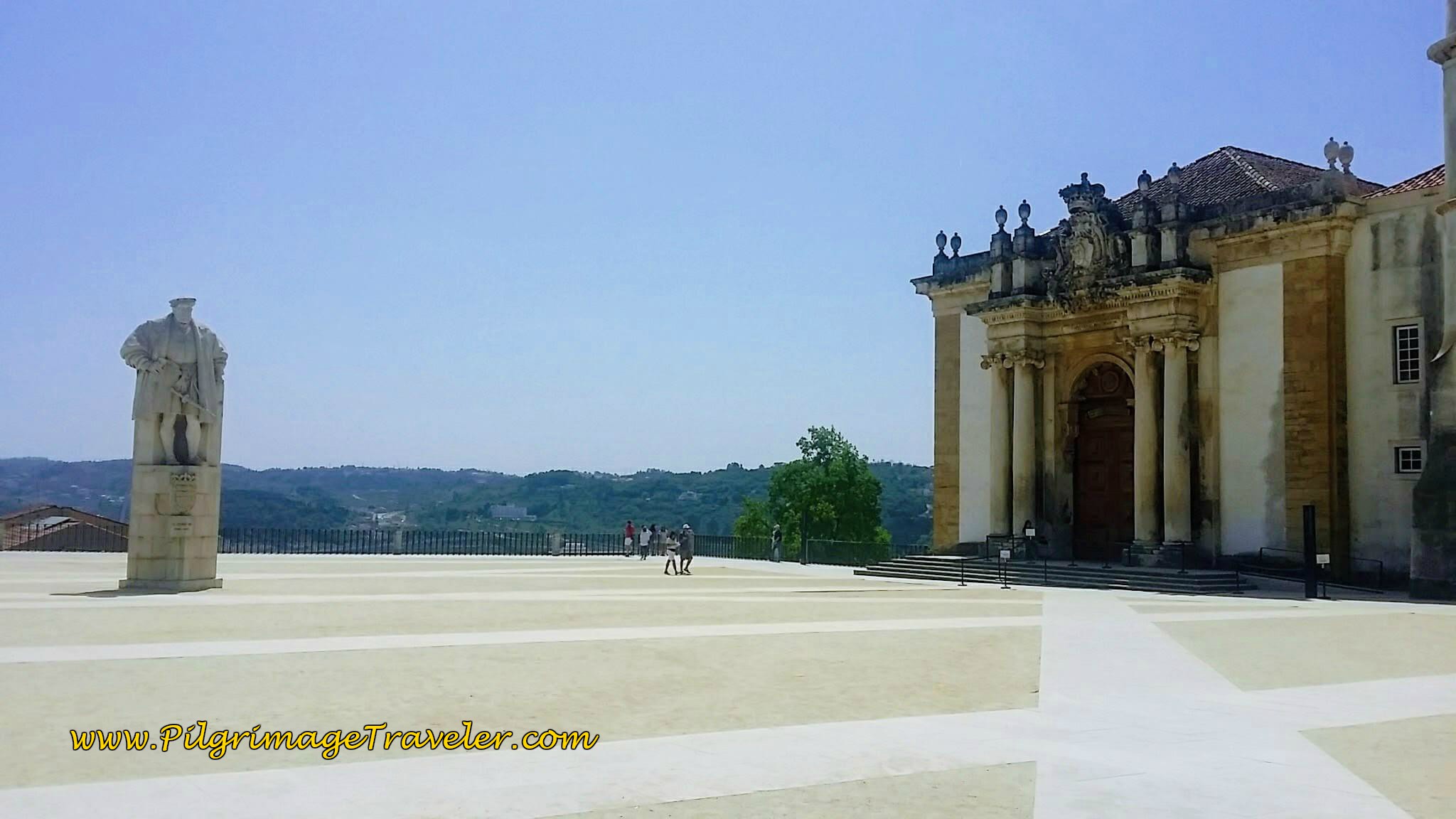 View of the Paço das Escolas and the statue King João III, University of Coimbra