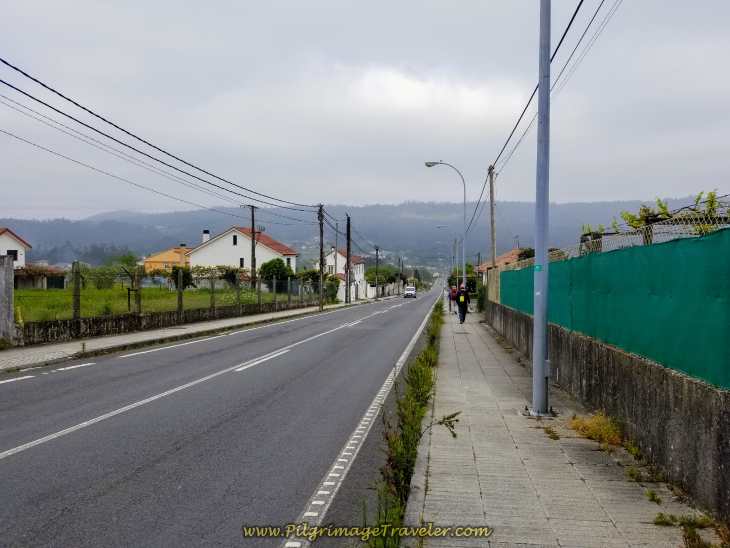 Long Straight Descent into Augapesada on day one of the Camino Fisterra