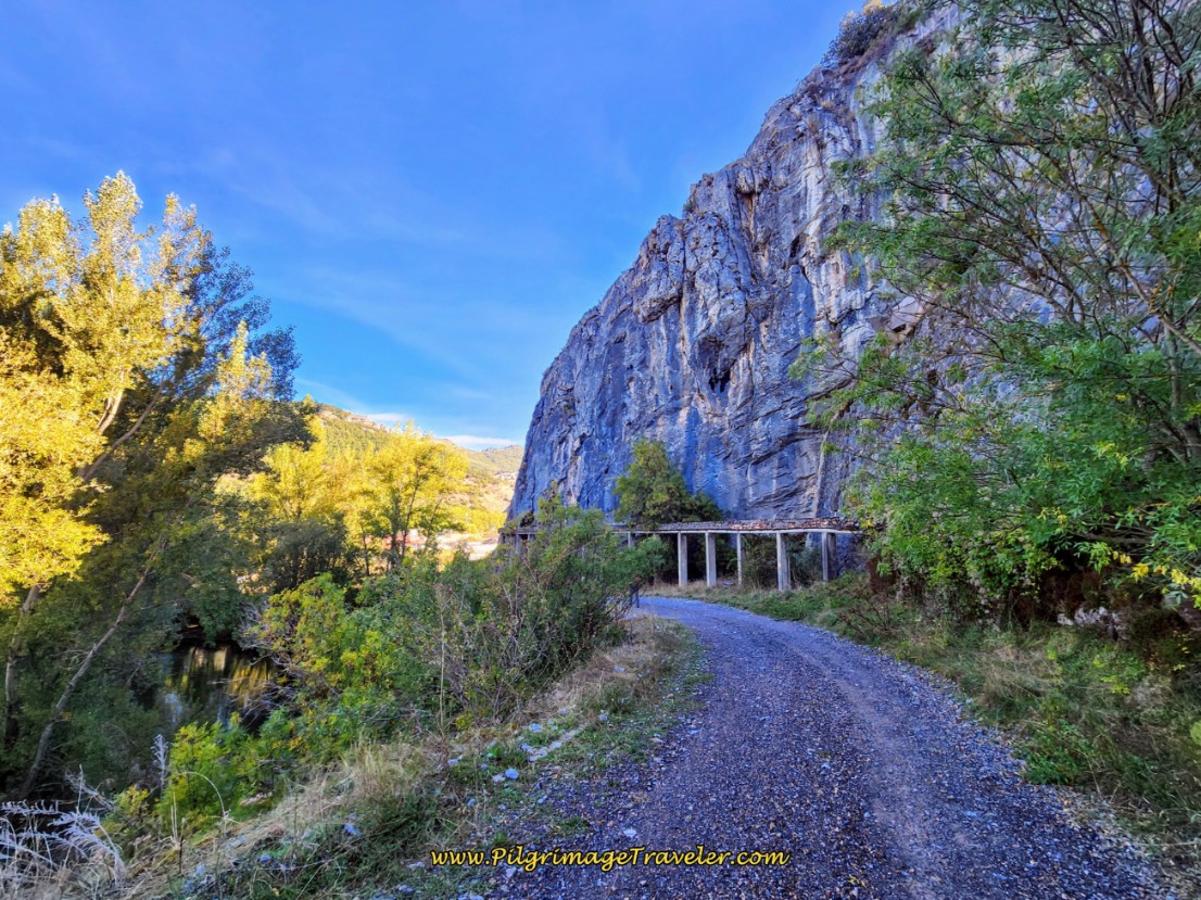 Gravel Roadway Skirts a Cliff