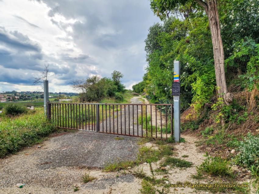 Way of St. Francis: Day Twenty-One, Ponticelli to Monterotondo - Turn Right onto Another Pilgrim's Path at Gate