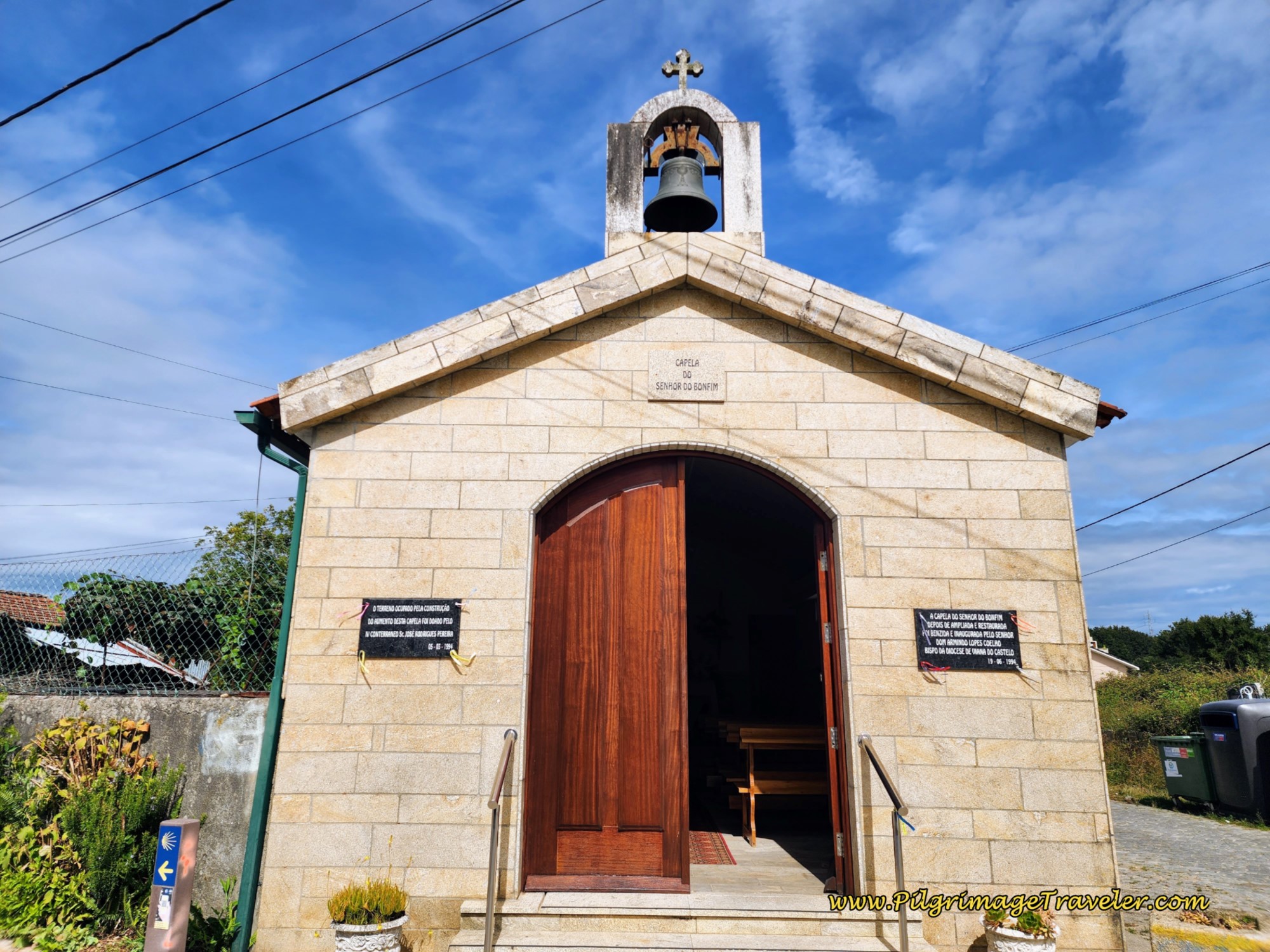 Turn Left at the Capela do Sr. do Bomfim on day nineteen on the Central Route of the Portuguese Camino Turn Left at the Capela do Sr. do Bomfim