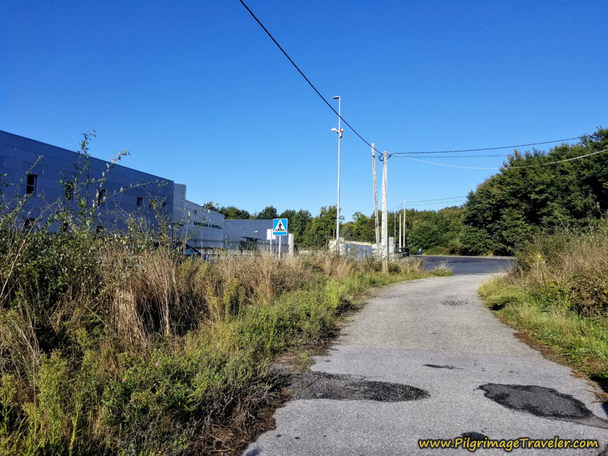 Enter Tamallancos at Barbosa Building, Camino Sanabrés, Ourense to Cea