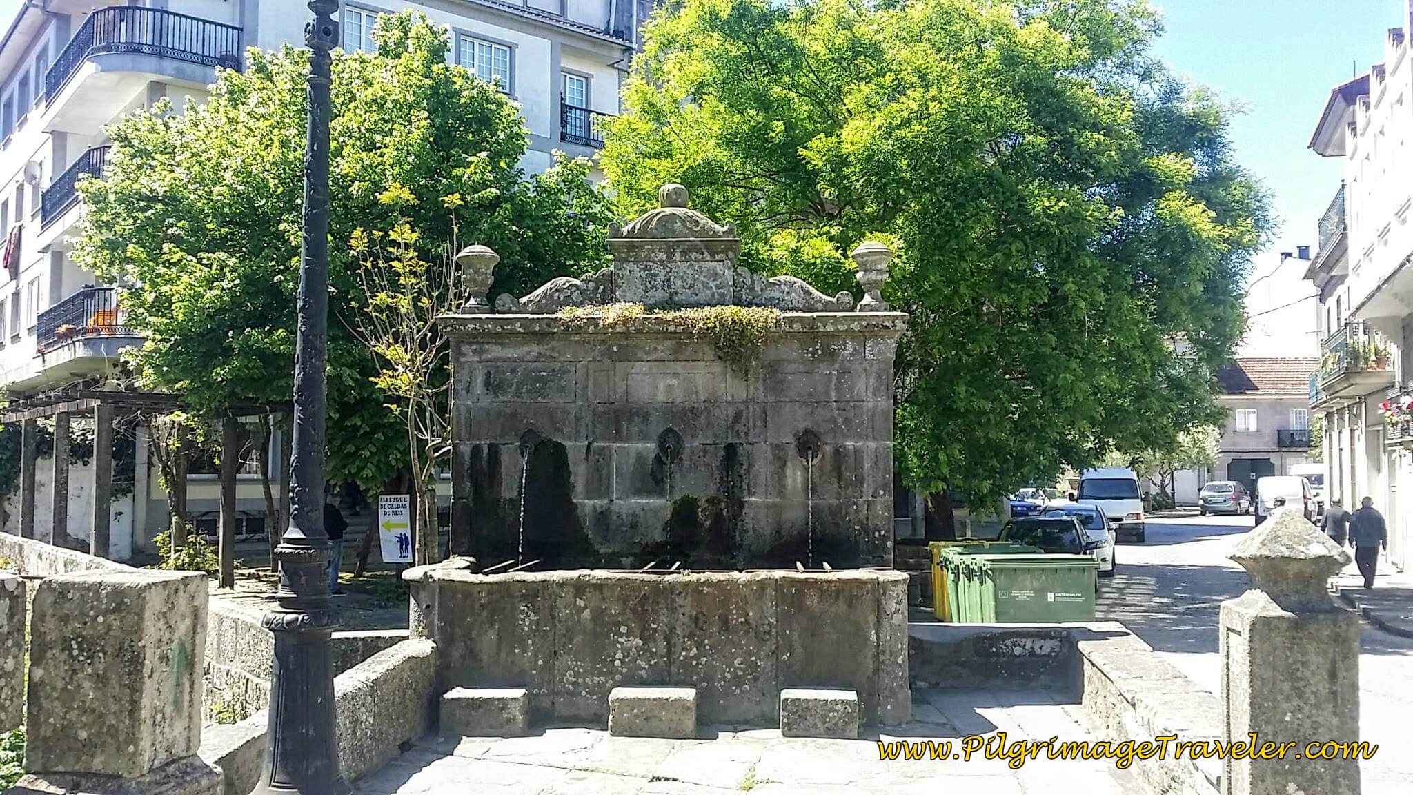Old Fountain after the Puente Romano, the Fonte do Campo da Torre in Caldas de Reis on day twenty-three, Camino Portugués