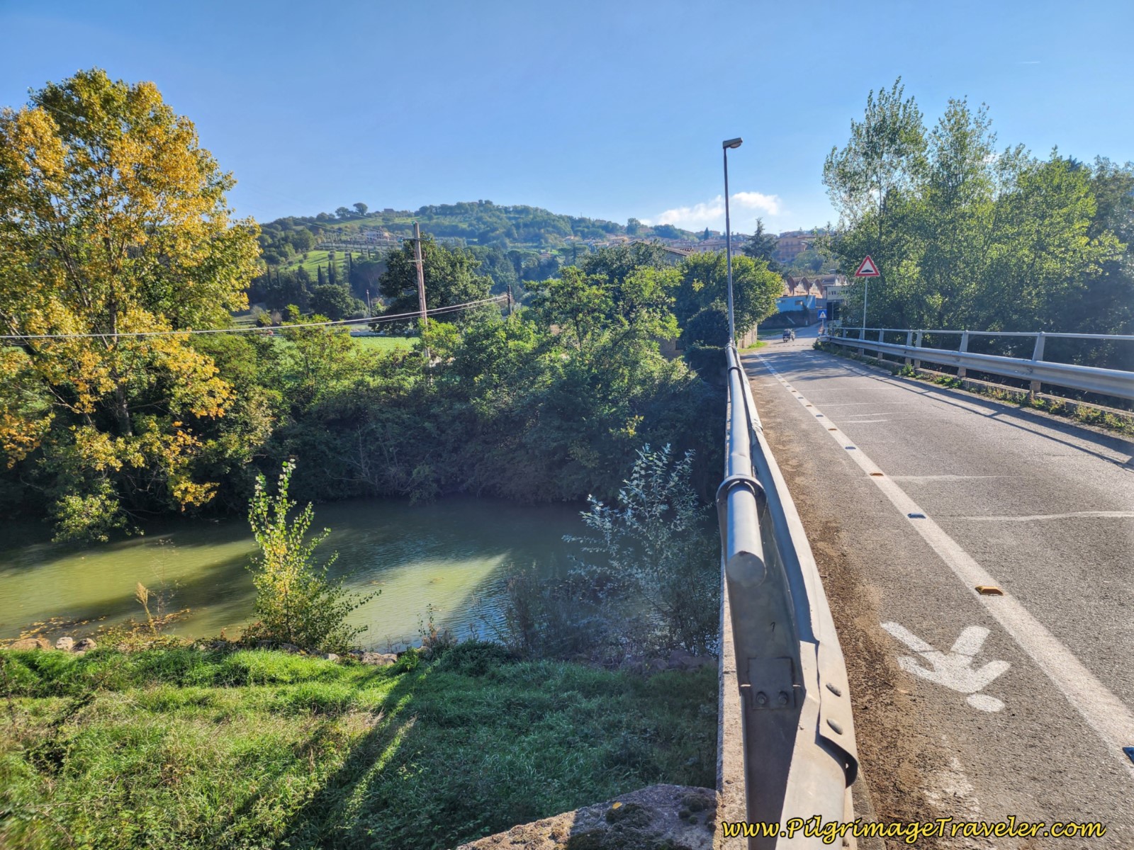 Cross the Chiascio River Into Town