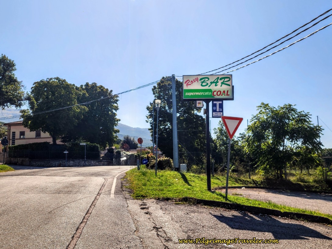 Way of St. Francis: Day Twelve, Spello to Trevi - Pass Roxy Bar and Supermercato Coal 