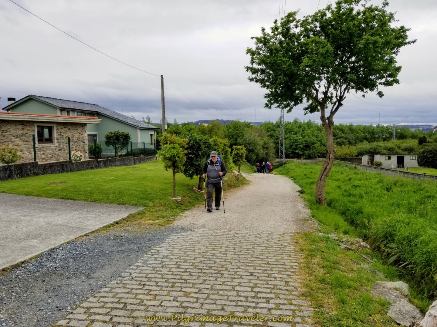 Steve Climbing on the Camiño da Fonte do Vilar Path on day one of the Camino Inglés Steve Climbing on the Camiño da Fonte do Vilar Path on day one of the Camino Inglés