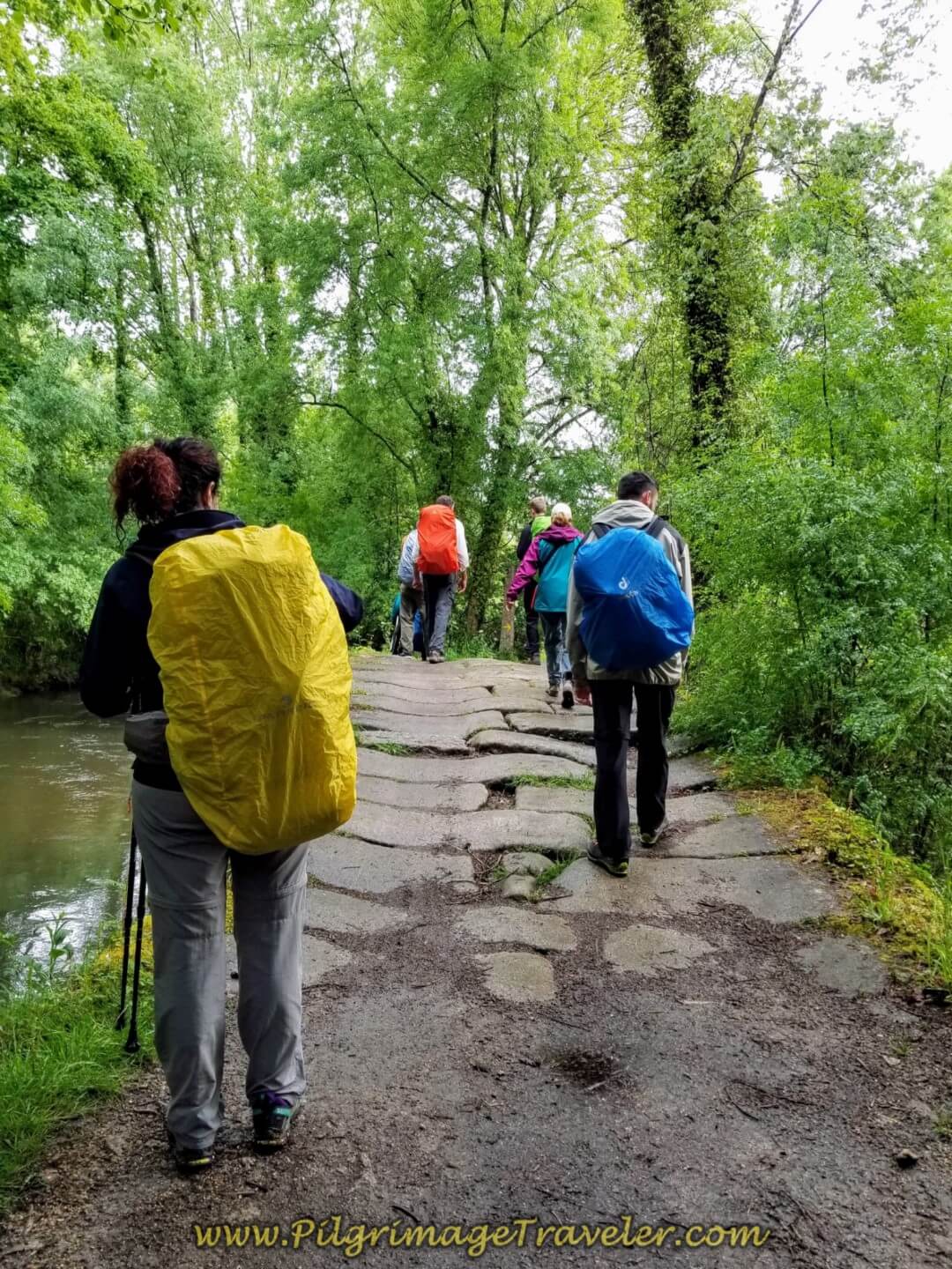 The Via Romana Crosses the Puente de Orbenlle on day twenty on the central route of the Portuguese Camino
