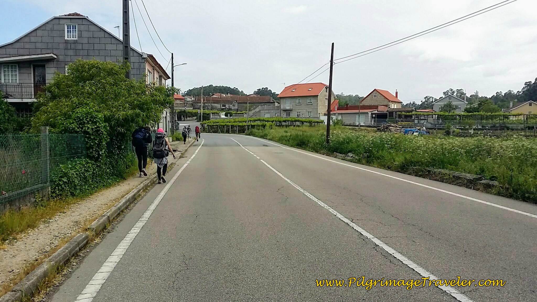 Walking into O Pobo on Day Twenty-Two, Camino Portugués
