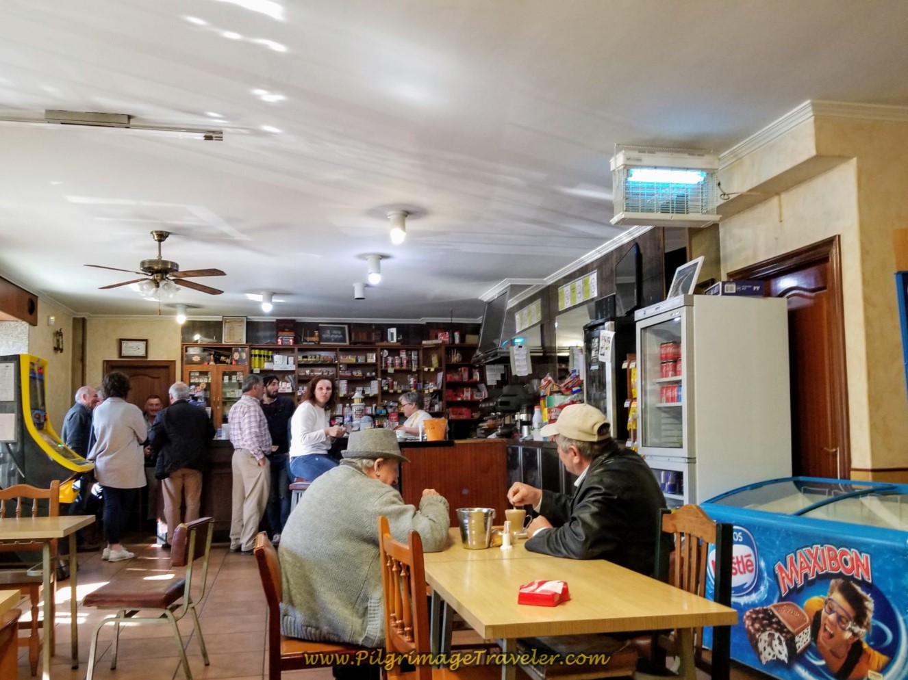 The Hub of Town Activity at the Café Bar Casa Avelina on day two of the La Coruña Arm of the Camino Inglés