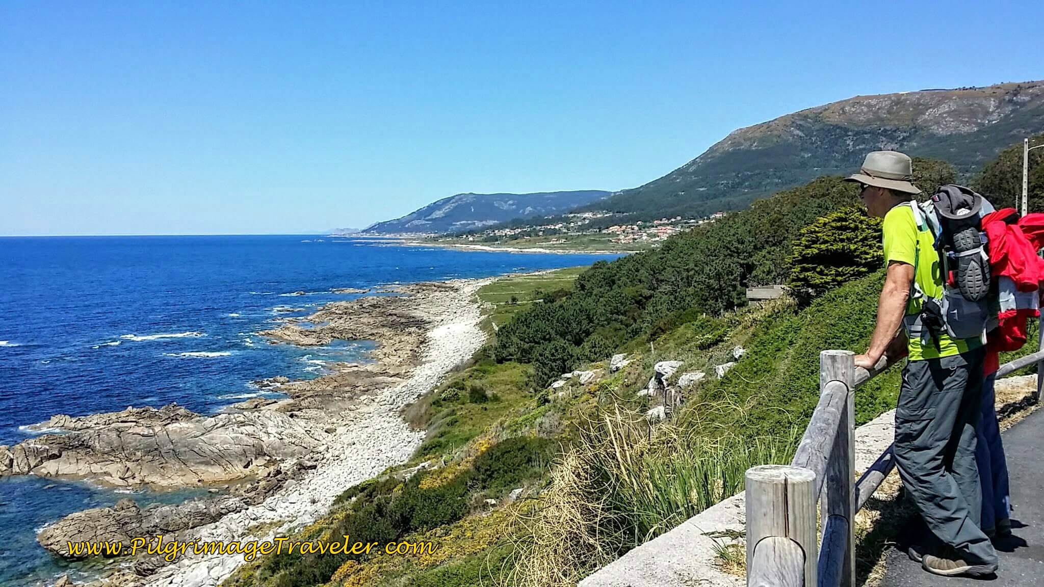 Rich at the Mirador de Tio Rincho, Spain, on Day Nineteen of the Camino Portugués