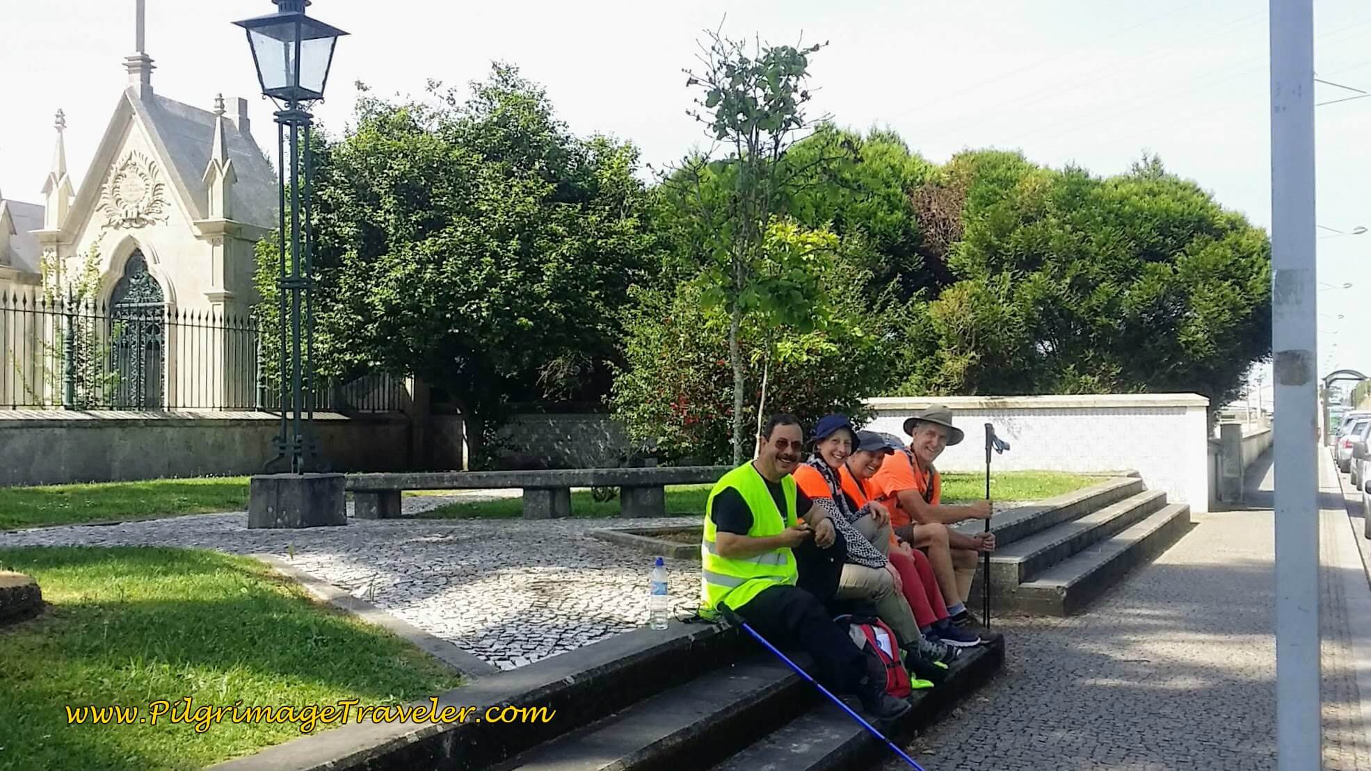 Rich with Fátima Pilgrims on the Avenida Mosteiro de Grijó on day fourteen of the Portuguese Way