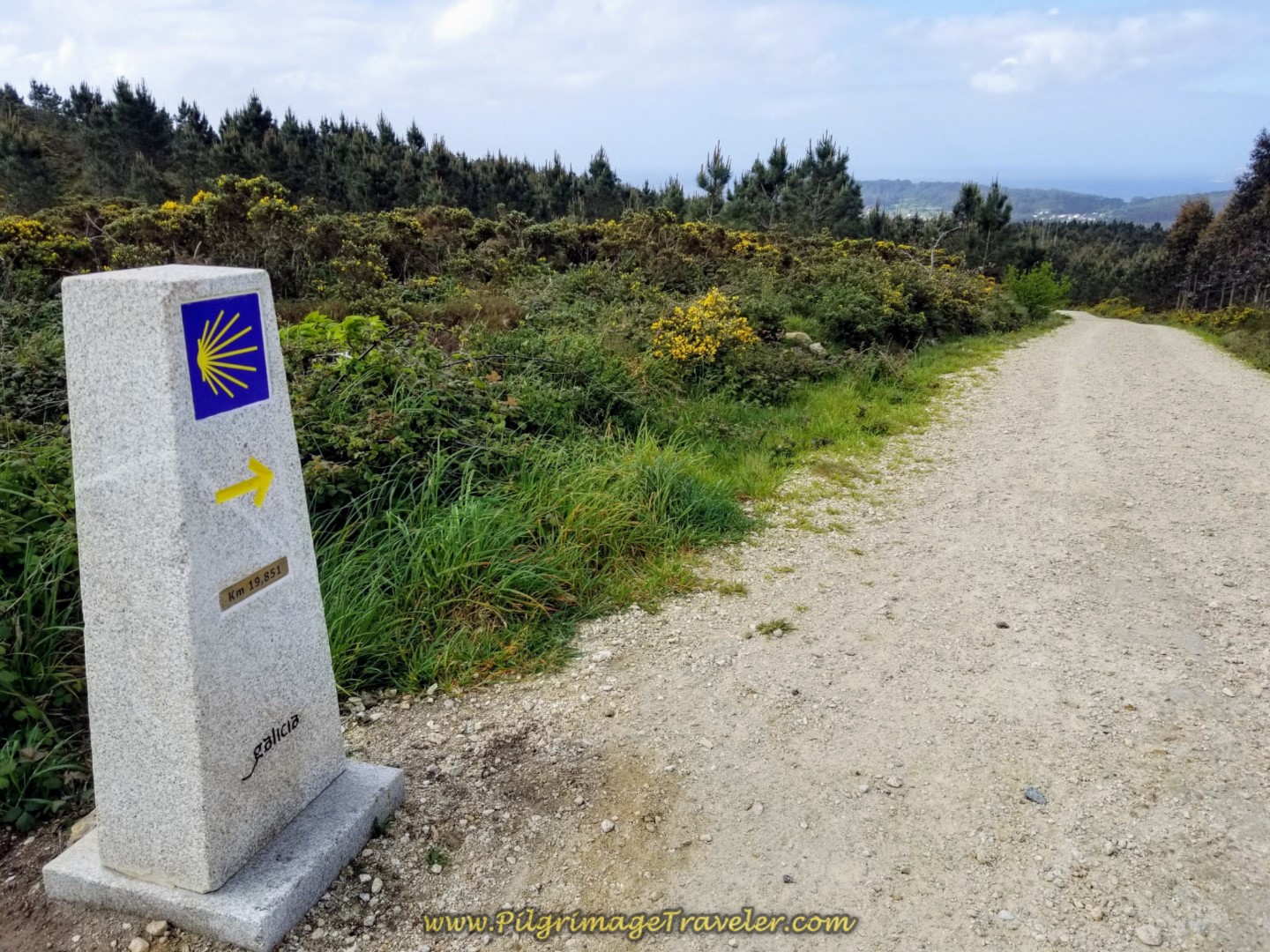 First Glimpse of the Sea on day three of the Camino Finisterre