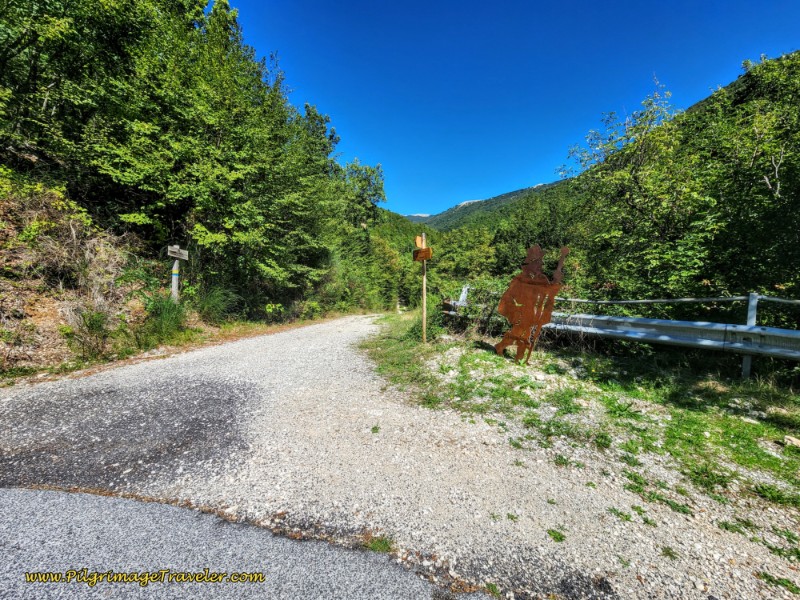 Way of St. Francis: Day Seventeen, Piediluco to Poggio Bustone - Leave Roadway at Hairpin Turn