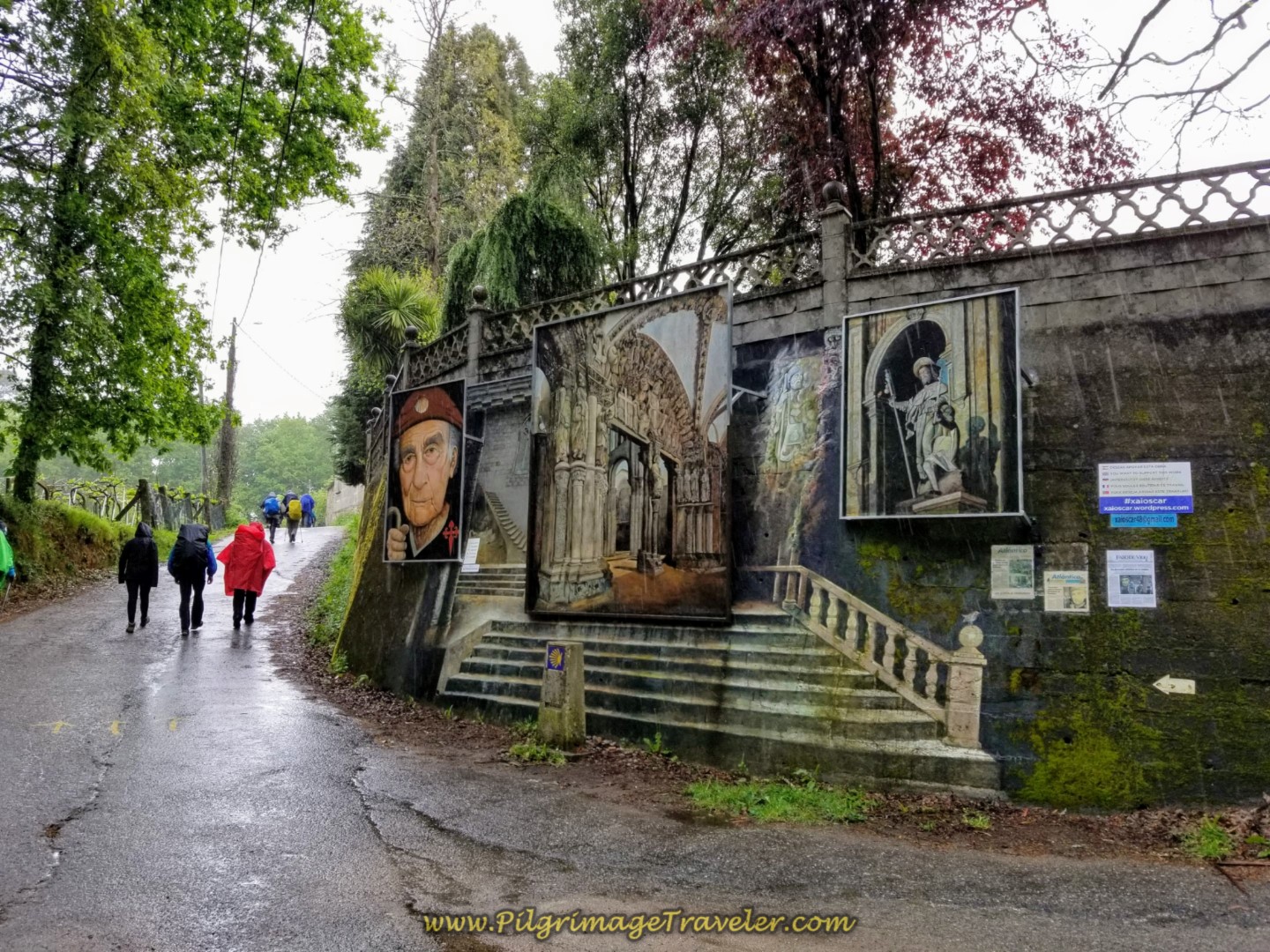 The Portico da Gloria Mural in Orbenlle on day twenty on the central route of the Portuguese Camino
