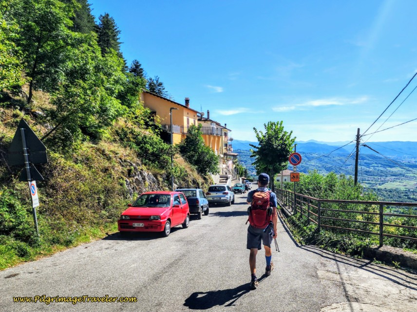 Way of St. Francis: Day Seventeen, Piediluco to Poggio Bustone - Entering Poggio Bustone Along the Via delle Casetta