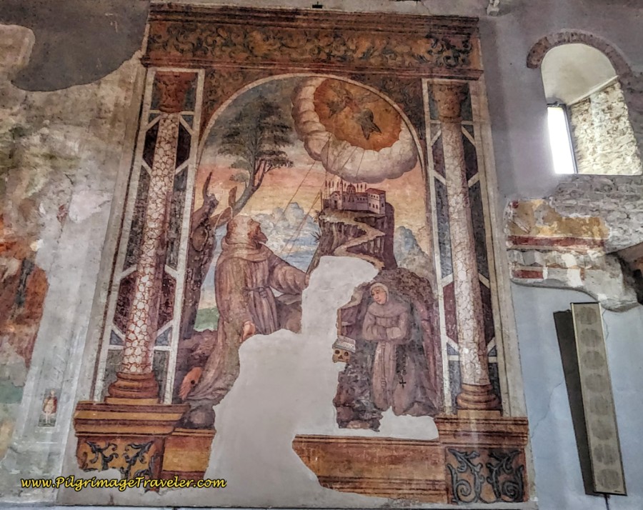 Way of St. Francis: Day Twenty, Poggio San Lorenzo to Ponticelli - Fresco of the Chiesa di Santa Maria del Colle