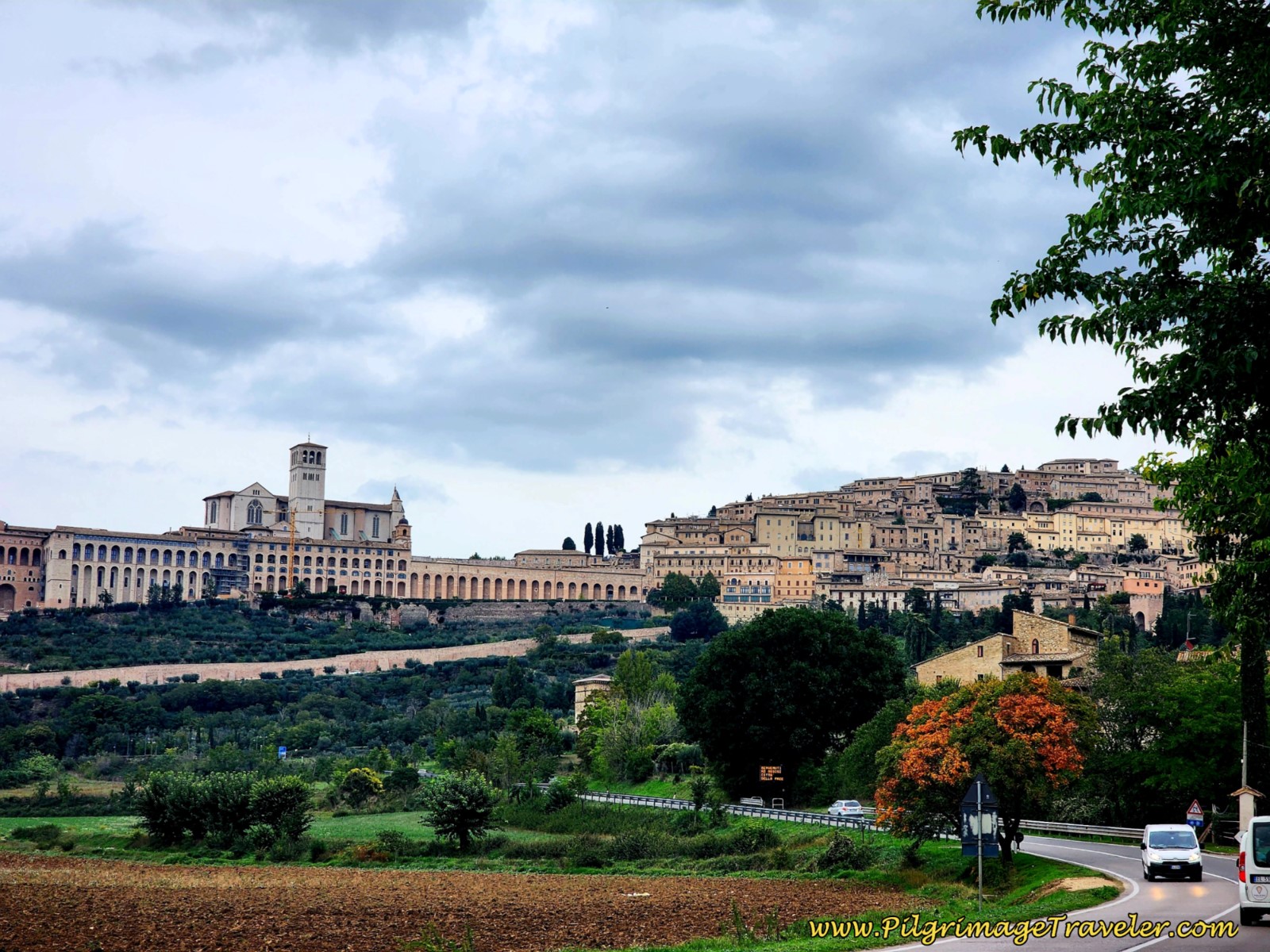 Look Back to the Basilica di San Francesco and Assisi