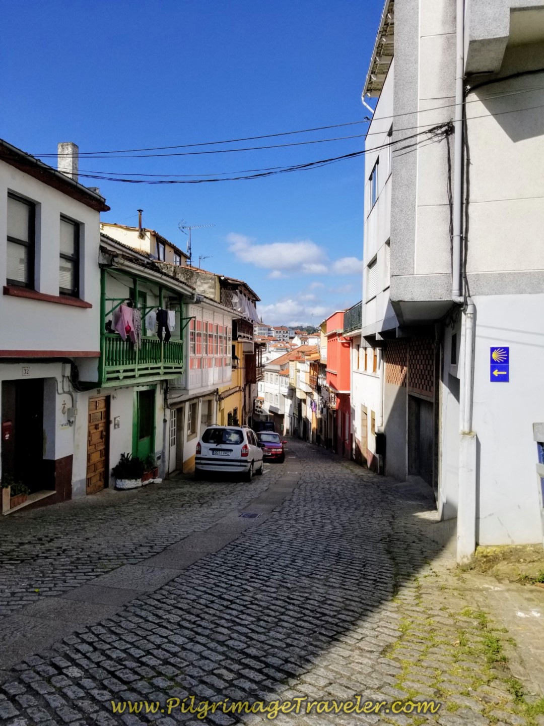 Rúa Santuario de Nosa Señora do Camiño in Betanzos, on day four of the English Way