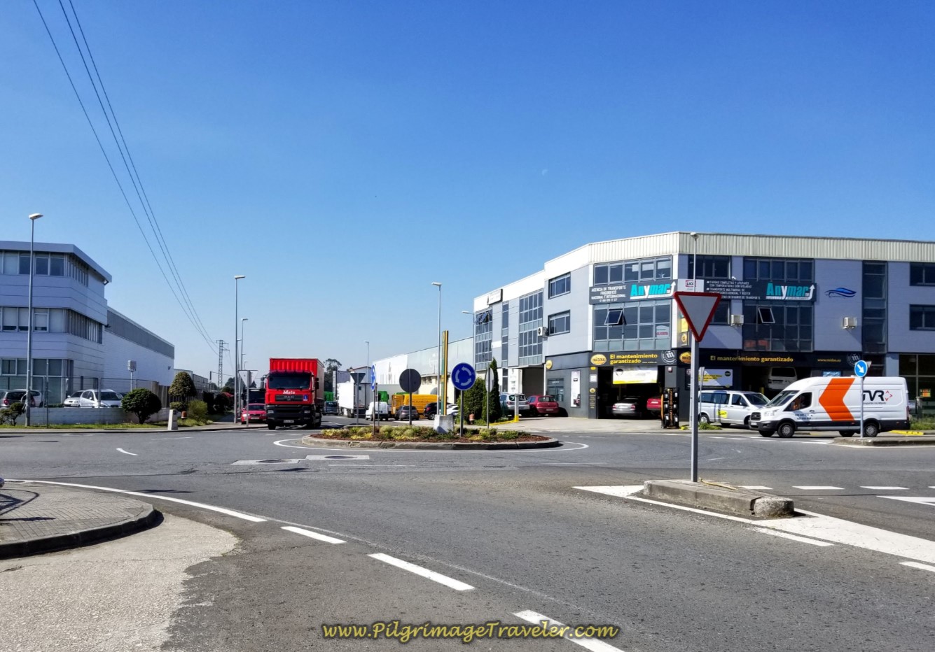 First Roundabout in Industrial Park on day eight of the English Way First Roundabout in Industrial Park on day eight of the English Way
