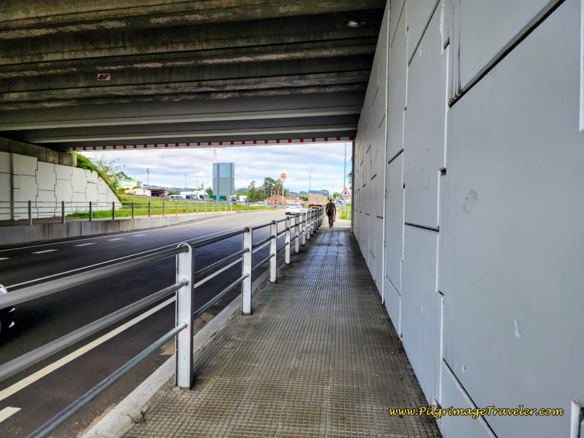 Re-join the N-550 After the Pedestrian Bridge and Walk Under A-52