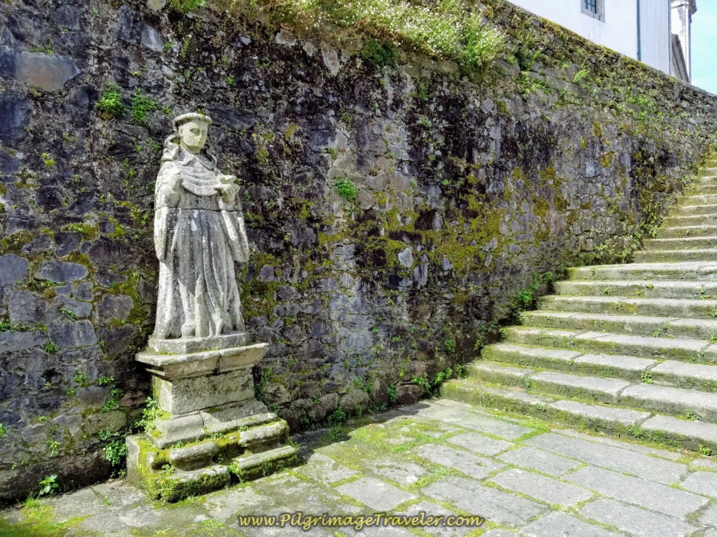 Praza da Igrexa and Statue of St. Francis of Assisi on day three of the Camino Inglés