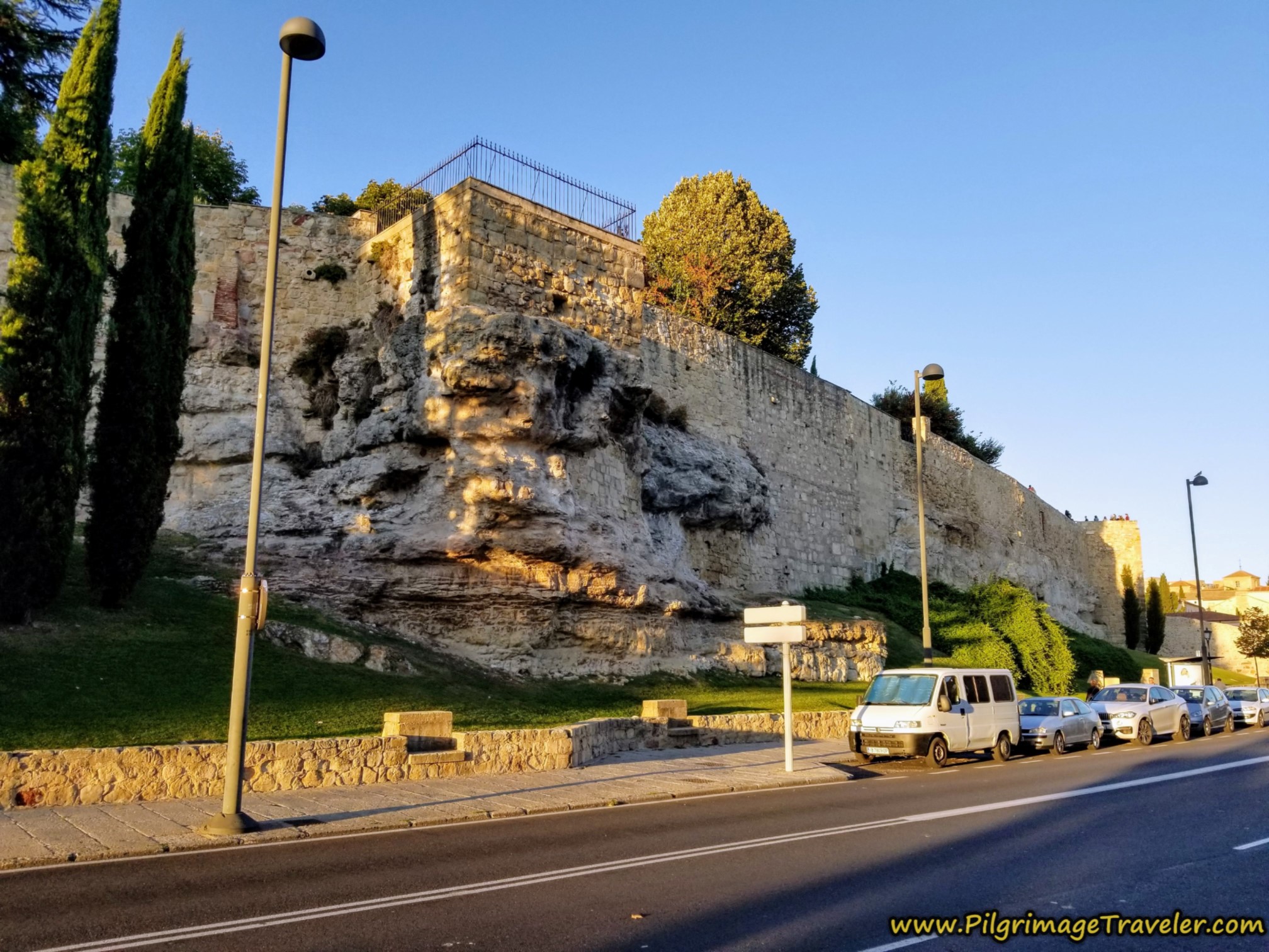Roman Wall, with lookout above, in Salamanca, Spain
