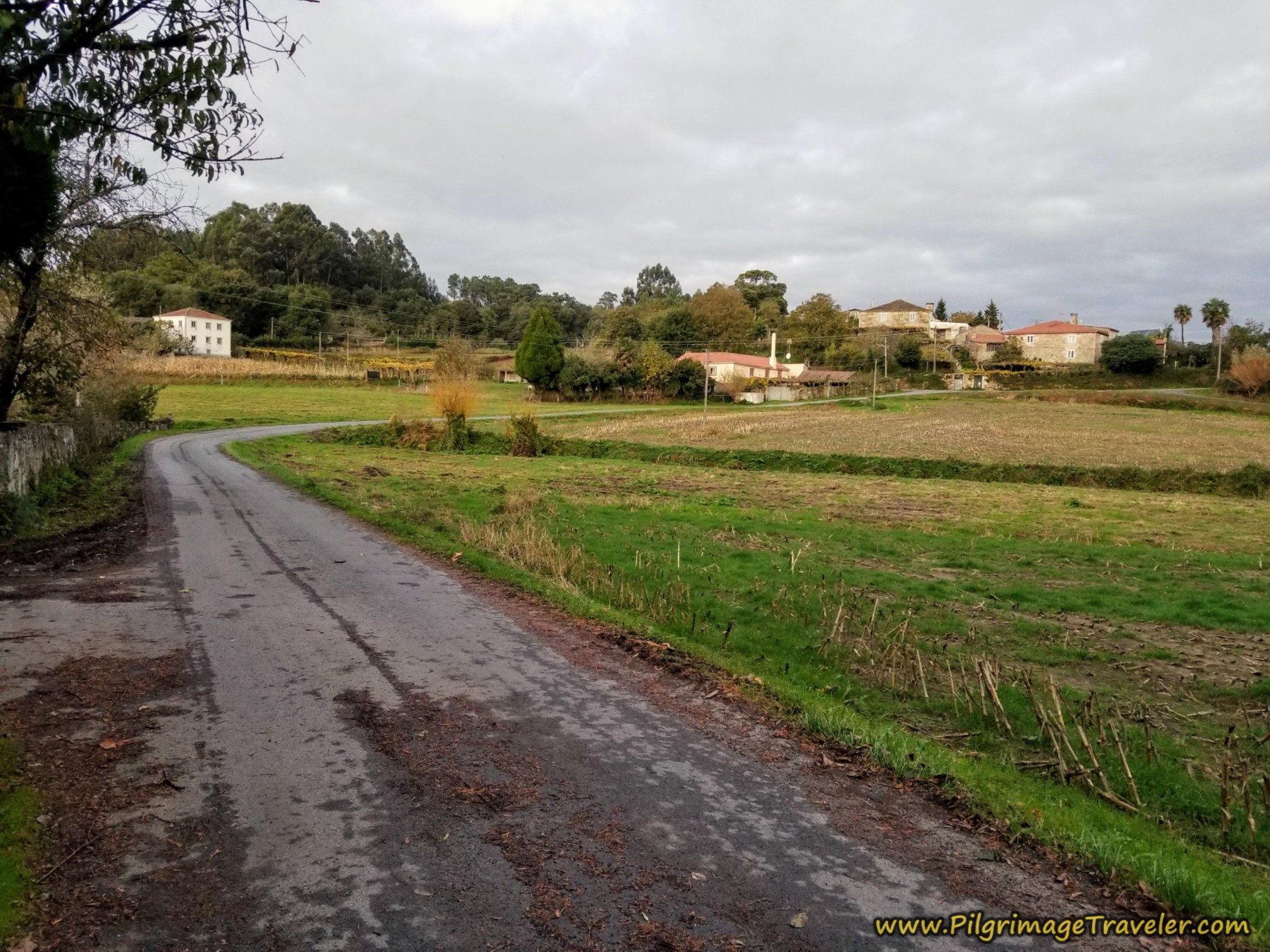 Continue Toward Cluster of Buildings, Camino Sanabrés, A Bandeira to A Susana Continue Toward Cluster of Buildings, Camino Sanabrés, A Bandeira to A Susana