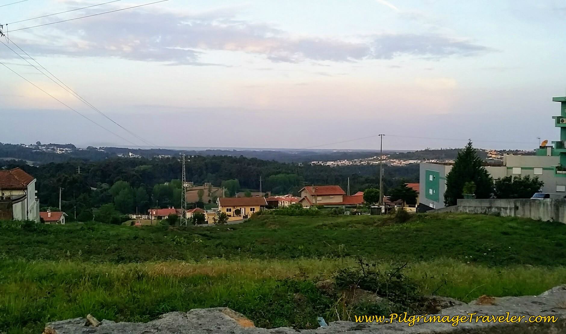 View Westward on top of hill in São João da Madeira on day fourteen of the Camino Portugués